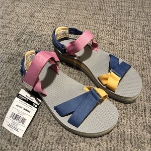 Columbia Women's Pink, Blue, and Yellow Sandals